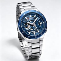 CURREN Nouvelle Montre Mécanique Automatique pour Homme, Étanche, en Acier Inoxydable, Lumineuse, de Luxe, Idéale pour Cadeau de Petit Ami