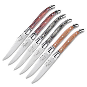 Ensemble <span class=keywords><strong>de</strong></span> <span class=keywords><strong>couverts</strong></span> en acier inoxydable 18/10 <span class=keywords><strong>de</strong></span> qualité supérieure, 8 pièces, manche en bois coloré, avec extrémité en métal massif, ensemble <span class=keywords><strong>de</strong></span> fourchettes à bord droit - Product Image 4