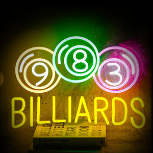 Hot-bán powerd Neon dấu hiệu đầy màu sắc billiards cho Preppy phòng trò chơi hội trường hồ bơi Máy nghe nhạc tác phẩm nghệ thuật ánh sáng lên nghệ thuật Billiards Neon dấu hiệu - Product Image 1