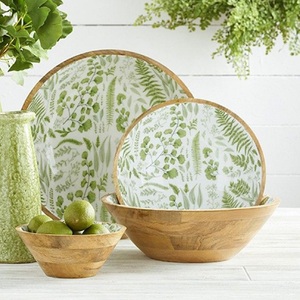 Bol à fruits en bois de forme arrondie en gros en vrac de haute qualité pour servir des aliments bol en bois d'acacia naturel - Product Image 2