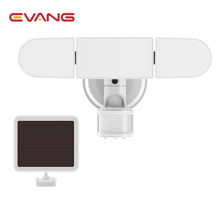 1800lm Outdoor Garden Three Heads Solar Activated Detector Motion Led Sensor Light Nighttime