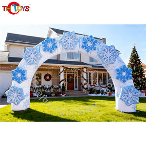 Arche de Noël gonflable avec motif pingouin et Père Noël, taille 5,6x4,9x4mH, matériau PVC de qualité commerciale - Product Image 2