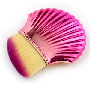 Pinceau de maquillage plat et oblique multicolore, poils en nylon, manche en plastique, applicateur de maquillage pour le visage - Product Image 1
