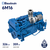 Moteur diesel marin refroidi par eau Baudouin 6M16, système de propulsion in-bord pour bateau de pêche commercial