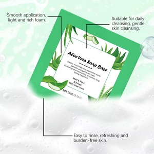 Jabón Sólido Artesanal de Aloe Vera, Orgánico y <span class=keywords><strong>Natural</strong></span>, para Baño, Cuerpo y Rostro, <span class=keywords><strong>Aclarante</strong></span>, Anti-Acné, con Etiqueta Personalizada OEM/ODM - Product Image 5