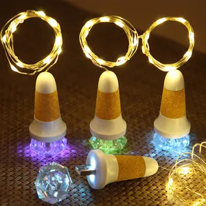 USB rechargeable drill stone crystal cork string light Fairy light