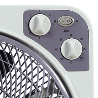 Ventilateur de table 12 pouces blanc et gris à prix avantageux avec 3 vitesses, minuterie et fonction de persiennes, portable pour le bureau