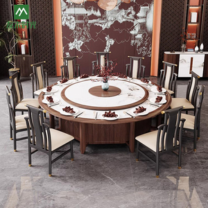 Juego de muebles de comedor para Suite de Hotel, mesa de comedor redonda con tocadiscos automático y <span class=keywords><strong>Lazy</strong></span> <span class=keywords><strong>Susan</strong></span> para uso doméstico o de Villa - Product Image 1