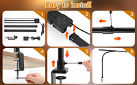 Lampe de bureau pliable à LED 24W, dimmable, avec télécommande, CRI 90 élevé, écologique, protection des yeux, moderne, en aluminium flexible