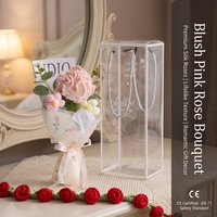 Handgebreid gebreid garen gedroogd rozenboeket cadeaudoos, handgemaakte kunstbloemen, Moederdag huisdecoratie, kant-en-klaar cadeau