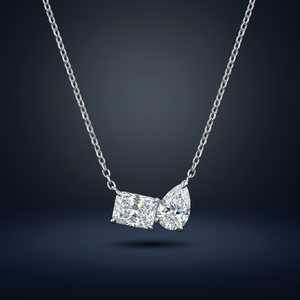 Collar con Colgante Toi Et Moi de Oro de 18K con Diamante Cultivado en Laboratorio de Corte Brillante Redondo de 1.50ct, Certificado por IGI, para Mujer, EtherStar - Product Image 4