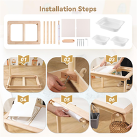 Table d'Activités d'Étude en Bois Multifonctionnelle pour Enfants, Table Sensorielle Montessori en Bois pour Tout-Petits