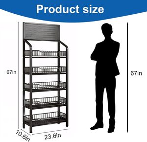 Nhà máy bền 4 gói Gondola kệ kim loại thị trường hiển thị đứng với hocks và bánh xe - Product Image 2