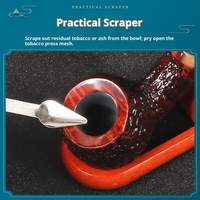 Outil 3-en-1 pour pipe en acier inoxydable pliable – Accessoires pour pipe à fumer : tasseur, grattoir, cure-pipe, couteau de nettoyage portable