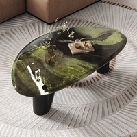 Table basse ronde moderne en marbre pour salon, meuble de luxe pour la maison