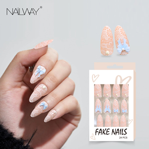 <span class=keywords><strong>Uñas</strong></span> Postizas de Alta Calidad, 24 Piezas, ABS, <span class=keywords><strong>Color</strong></span> Nude Almendra, <span class=keywords><strong>Uñas</strong></span> 3D a Presión, Cobertura Completa <span class=keywords><strong>con</strong></span> Purpurina para Dedos - Product Image 6