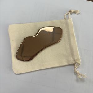 Strumento Gua Sha in Acciaio Inox 304 di Alta Qualità con Logo Personalizzato, Forma ad Ala, Placcato Oro Rosa o Nero per Massaggio Viso e Corpo - Product Image 2