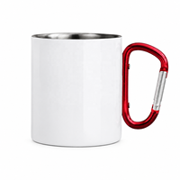 Tasses de voyage personnalisées en acier inoxydable pour l'extérieur, à double paroi, par sublimation, souvenir, 10 OZ, avec mousqueton