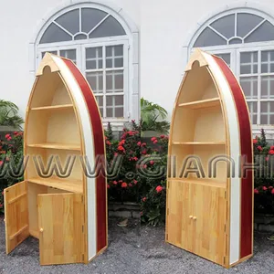 FLOOR BOAT SHELF WITH CABINET WOODEN NAUTICAL FURNITURE MADE IN VIETNAM WHOLESALE WITH UNBEATBLE PRICE