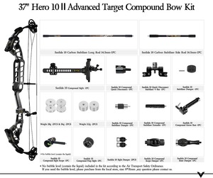 Kit d'arc à poulies Sanlida 37" 10 II Advanced Target - Édition Flexible Draw Wall, Couleurs, Ensemble de tir à l'arc professionnel - Product Image 1