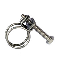 Diamètre du fil 1.51.8Double Wire Throat Hoop Hose Adjust Clip Plumbing Fixture Pipe Clamp Holding Fastening 201 Stainless Steel Clamp