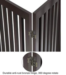 Barrière extensible pour chien en bois rétractable pour animaux <span class=keywords><strong>de</strong></span> compagnie pour une utilisation en intérieur Clôture pliable pour chat avec marche d'escalier - Product Image 6