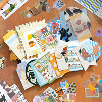 Ensemble cadeau de scrapbooking vintage Simno, kit de journal A6 avec illustrations bohèmes, autocollants d'animaux mignons, DIY pour filles