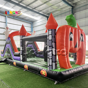 Parcours d'obstacles gonflable sur le thème d'Halloween, château gonflable citrouille pour la vente, idéal pour la fête de la Toussaint - Product Image 1