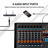 YAIKA GM8X Mixeur audio professionnel 8 canaux en métal et plastique 550W*2 DSP intégré Bluetooth Certifié CE Son stéréo/surround 48V
