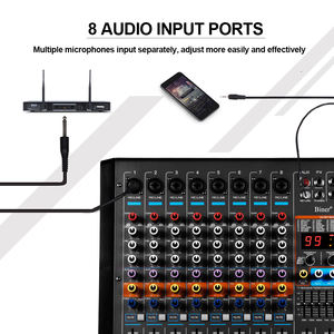 Mezclador de Audio Profesional de 8 Canales YAIKA GM8X, Amplificador de Potencia de 550W*2 para Actuaciones en Escenarios de Bodas - Product Image 2