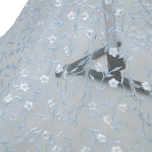 Mới Thêu Vải Màu Xanh Hoa Thêu <span class=keywords><strong>Polyester</strong></span> Ren Vải Cho Buổi Tối Ăn Mặc Váy Cưới Tự Làm Quần Áo Mf89 - Product Image 6