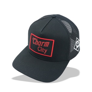 Casquette de camionneur noire de haute qualité à 5 panneaux, logo brodé 3D, coton et polyester, design sportif élégant, pour adultes - Product Image 1
