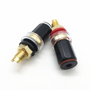 Terminal de altavoz sin soldadura/terminal de amplificador chapado en oro de cobre negro horneado - Product Image 2
