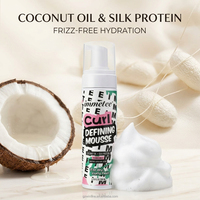 Mousse Coiffante Définition des Boucles à Marque Blanche avec Huile de Coco et Protéine de Soie, Fixation Souple pour Cheveux Bouclés Secs 200ml