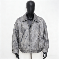Veste réversible en cuir PU personnalisée avec broderie de patchs, sequins sur le devant, style vintage, bomber, hiver, moto, fermeture éclair, couleur personnalisée