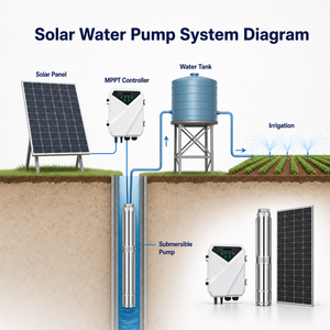 Pompe solaire DC de haute qualité <span class=keywords><strong>7M3</strong></span>/H 7.5M3/H 10Kw Pompe submersible à énergie solaire avec panneau mono connecté au réseau - Product Image 5