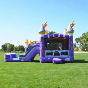 Château gonflable commercial Thunder Castle avec double toboggan, combo de fête en plein air, château de saut pour les événements d'anniversaire des enfants - Product Image 3