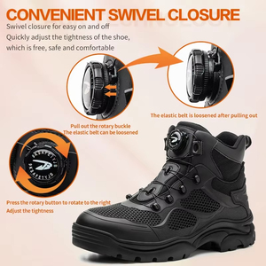 Zapatos de Seguridad con Botón Giratorio para Hombre, Zapatillas de Trabajo Indestructibles, Zapatos de Protección Antipinchazos, Botas de Trabajo con Puntera de Acero - Product Image 6
