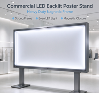 Stand d'affichage lumineux modulaire SEG 120x200cm, assemblage rapide sans outils pour exposition