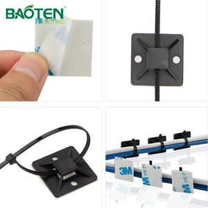 Attaches de câblage auto-agrippantes en Nylon 66 résistantes à la chaleur, blanches et noires, pour fixation <span class=keywords><strong>murale</strong></span> et gestion des fils - Product Image 4