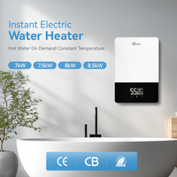Nouveauté : Chauffe-eau électrique instantané commercial à LED, étanche IPX4, mural, puissance 7-8,5 kW, garantie 3 ans