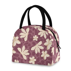 Hawaiian Fashion Stylish Naupaka Flower Custom Design Insulation Thermal <b>Tote</b> Cooler <b>Lunch</b> <b>Bag</b> for Picnic Office Worker - Product Image 2