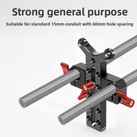Xinwenxuan Support de fixation réglable en hauteur en alliage d'aluminium de 15 mm pour cage de lapin, support de cardan, accessoires pour téléobjectif et caméra d'action