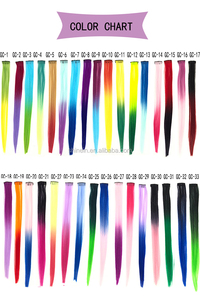 Popolare Colorato Etero Parrucchino Evidenziare Clip Sintetica Estensioni Dei Capelli di Colore Puro Clip-In Un Unico Pezzo Strisce per le Ragazze - Product Image 4