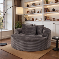 Fauteuil d'appoint modulaire surdimensionné en velours côtelé moelleux, style nuage, avec assise profonde et structure sans armature, pour salon, appartement, hôpital