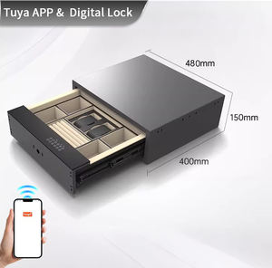 छत सुरक्षित उच्च अंत घर छिपे हुए छोटे फर्नीचर दराज सुरक्षा बॉक्स मनी सुरक्षित बॉक्स फिंगरप्रिंट और डिजिटल लॉक सुरक्षित स्टील रो/स/सो - Product Image 4