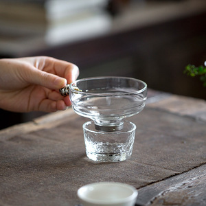 Heat-Resistant Glass <b>Tea</b> Strainer With Brass Handle For Kung Fu <b>Tea</b> <b>Set</b> Dehua Made - Product Image 3