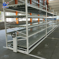 Rak Bibit Berlapis-lapis 4x8 kaki, Tempat Penyemaian dengan Rel Baja Galvanis, Rak Tanam Hidroponik Rumah Kaca yang Dapat Dipindahkan