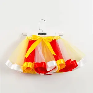 Großhandel Regenbogen Bunte Kinder Mini Fluffy Röcke und transparente Kleider für Baby Girl für Tanz partys und Performance Wear