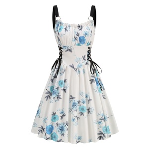 <span class=keywords><strong>Robe</strong></span> rétro pin-up des années 1950-1960 pour femmes, <span class=keywords><strong>robe</strong></span> à bretelles spaghetti, <span class=keywords><strong>robe</strong></span> florale, corset à lacets, <span class=keywords><strong>robe</strong></span> d'été décontractée, <span class=keywords><strong>robe</strong></span> de fête, nouvelle arrivée - Product Image 3